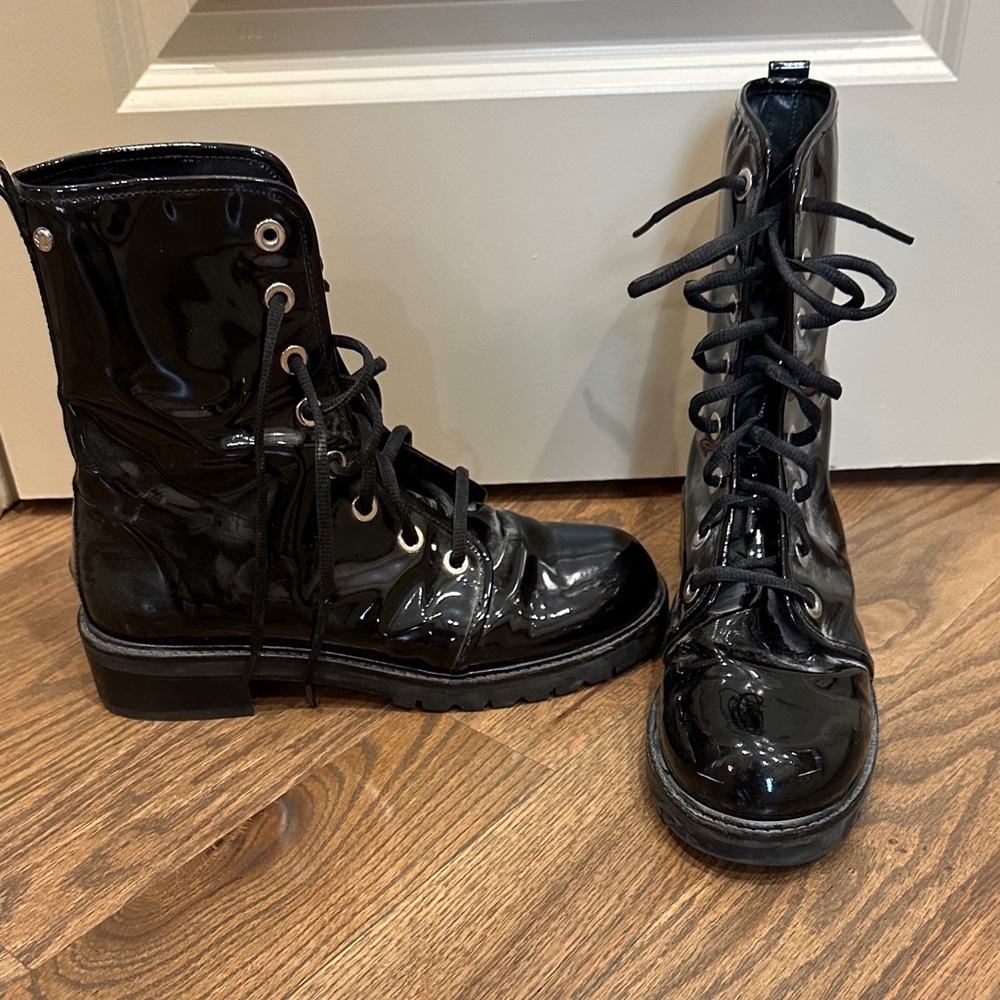 Stuart Weitzman Black Patent Leather Women's Boots